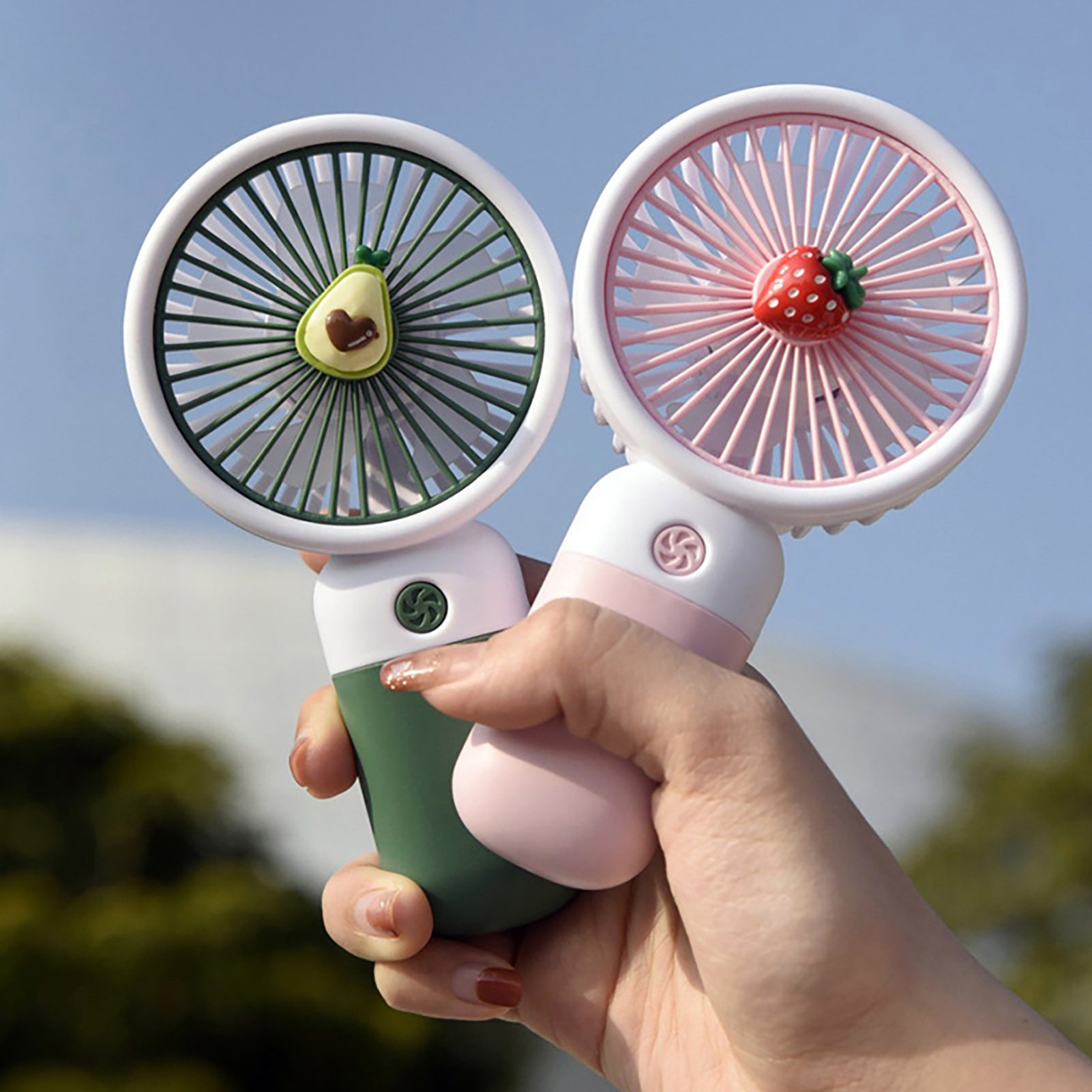 Summer Fruit Cartoon Handheld Mini Fan(random color )