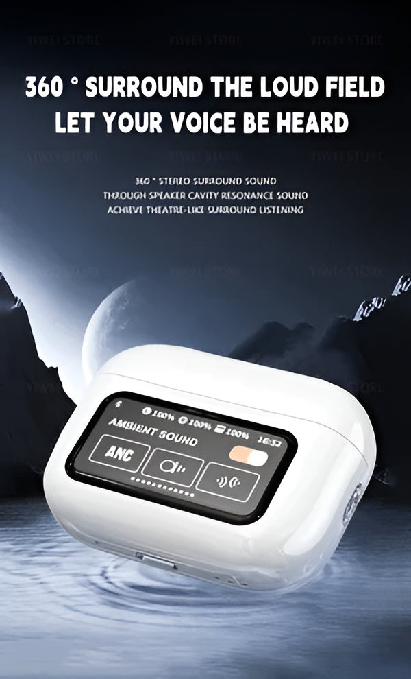 Screen Airpods A9 Pro LCD Earbuds - white