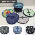 Roti Chapati Cotton Cover Bag With Round Zip Opening Keeps Rotis Fresh And Warm ( Random Design And Colour )
