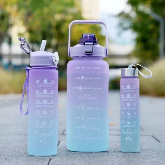 3 Piece Motivational Water Bottle