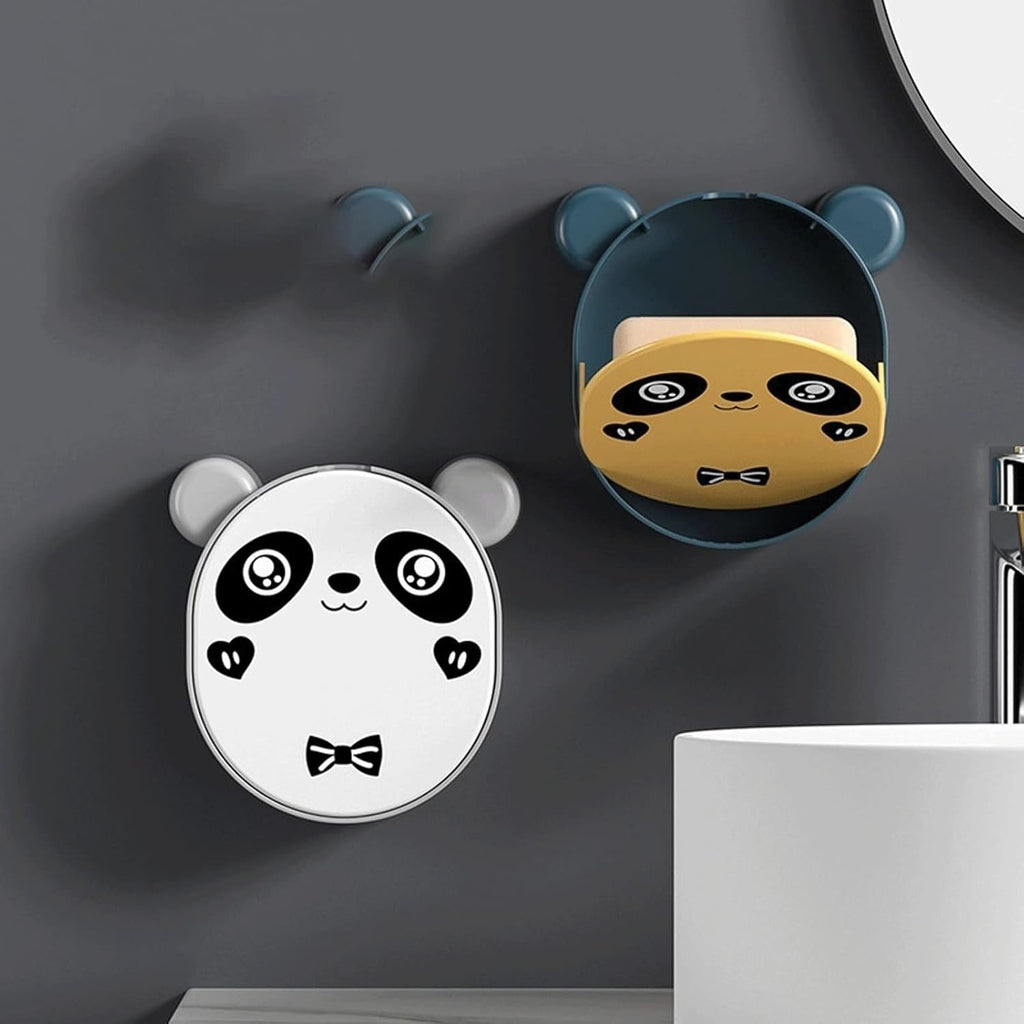 Wall Mounted Cute Panda Soap Dish Holder(Random color)
