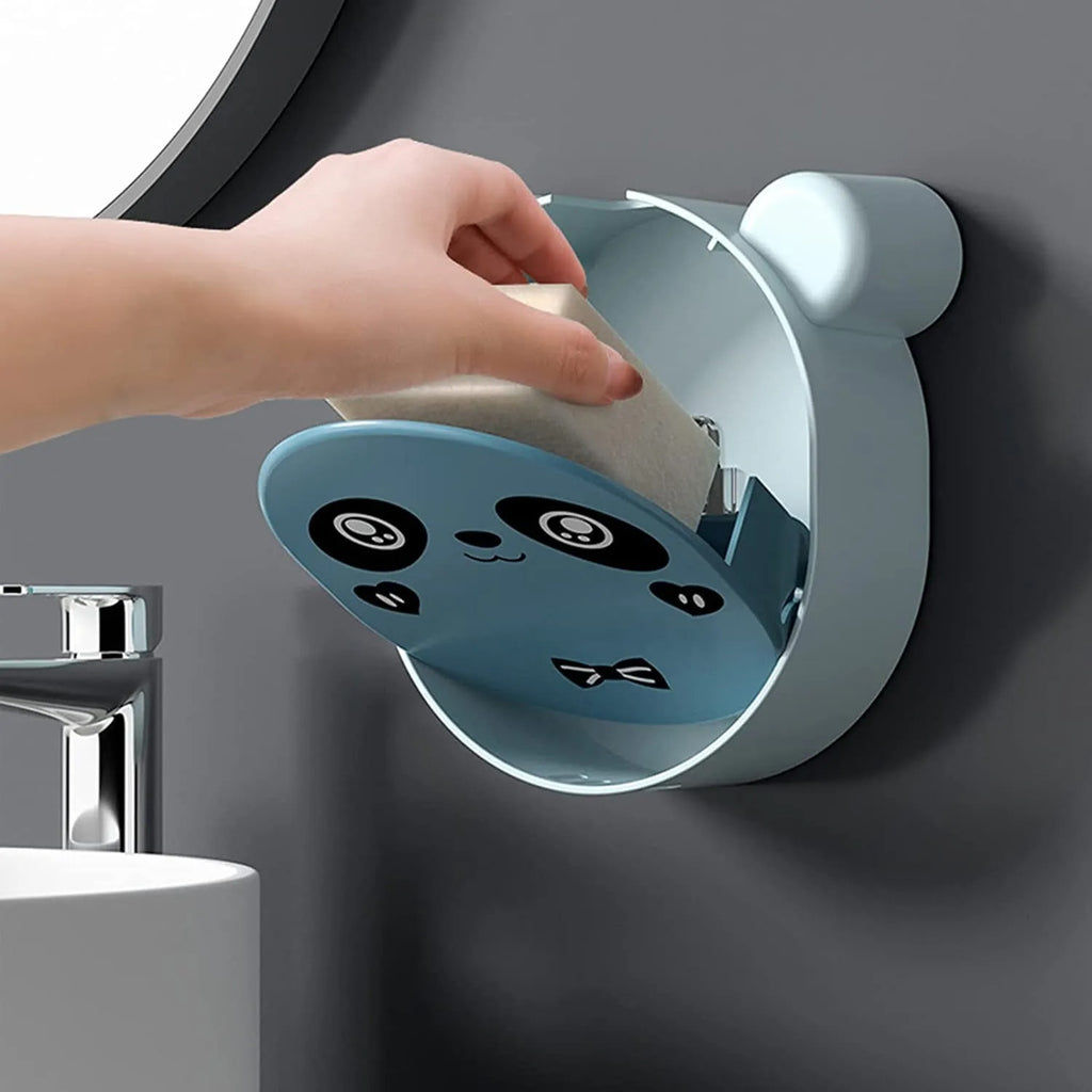 Wall Mounted Cute Panda Soap Dish Holder(Random color)