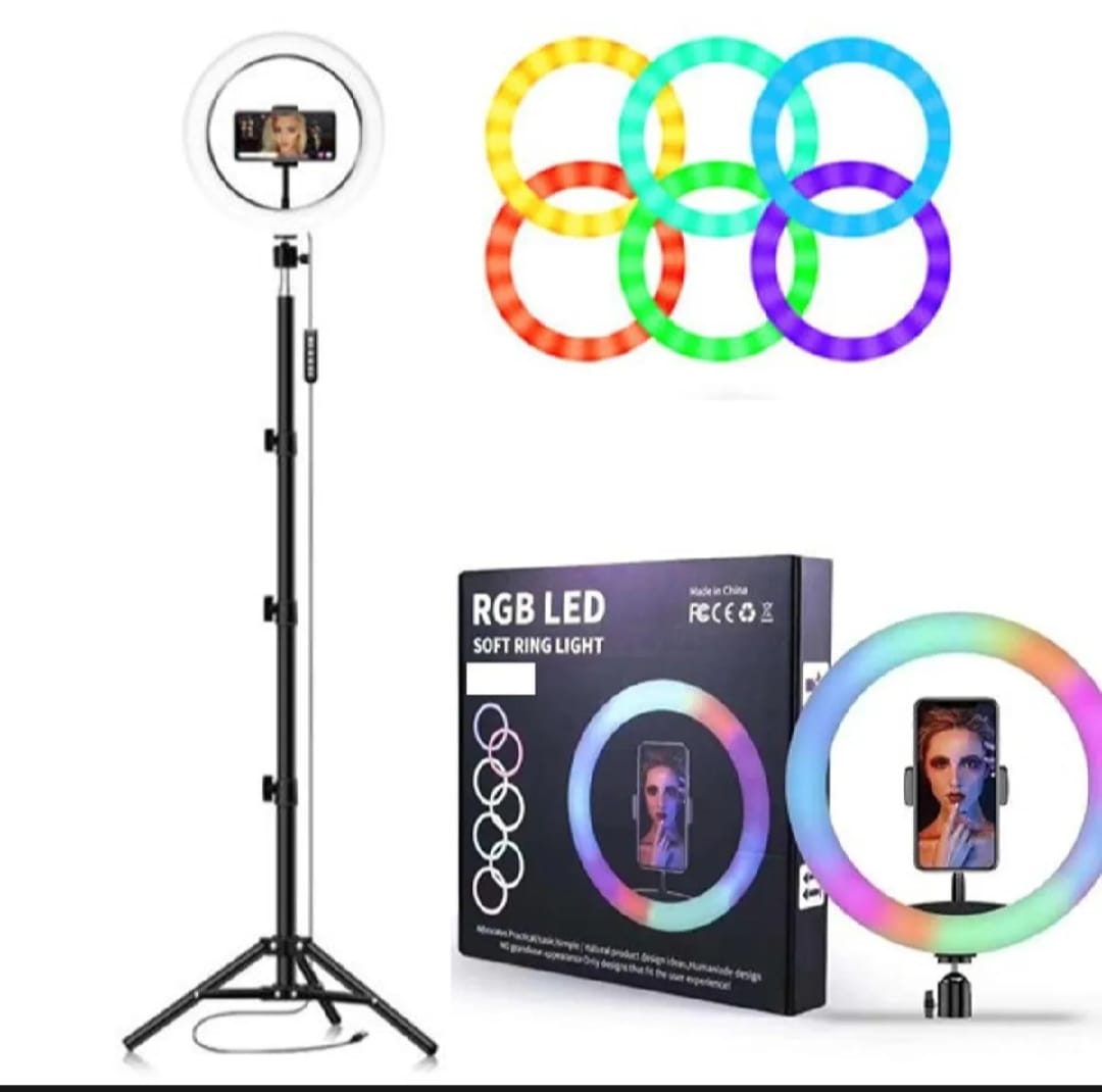 Mobile Holder Adjustable Lighting For Photography Video Recording Makeup And Live Streaming | With Stand 7 Feet
