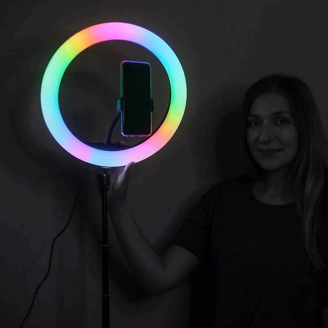 Mobile Holder Adjustable Lighting For Photography Video Recording Makeup And Live Streaming | With Stand 7 Feet