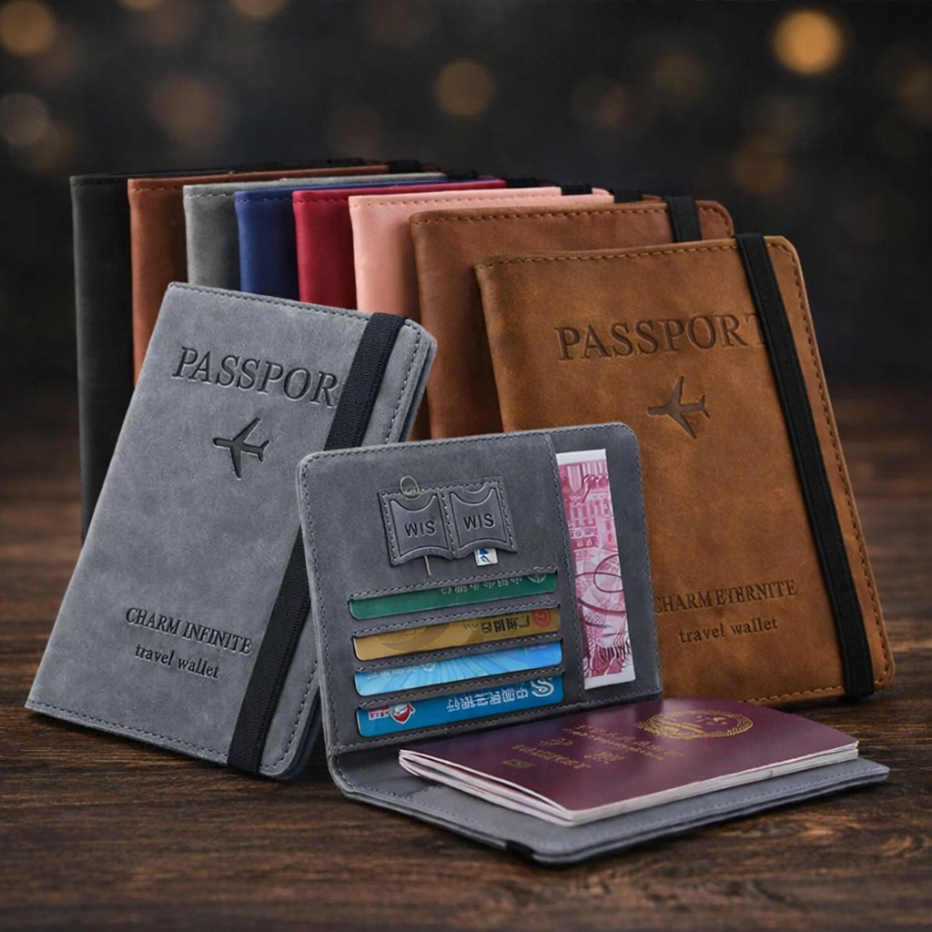 Premium Portable Passport Holder Pouch Size 6*4 inch - Random color