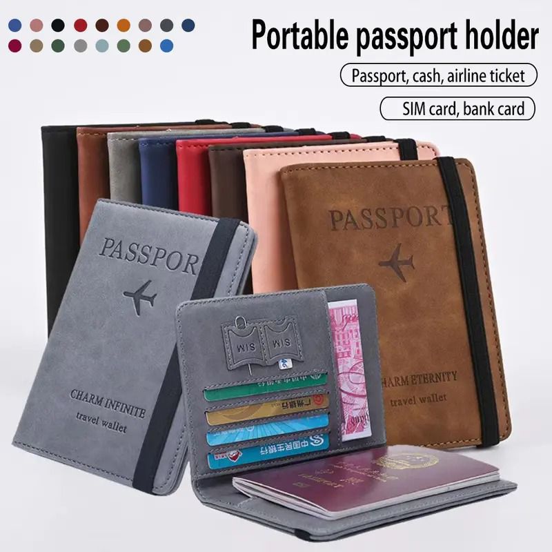 Premium Portable Passport Holder Pouch Size 6*4 inch - Random color