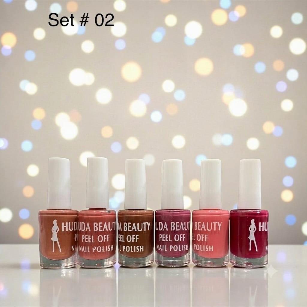 Huda Beauty Peel Off Nail Polish Set Pack of 6  Multi Color Collection