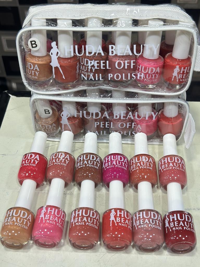 Huda Beauty Peel Off Nail Polish Set Pack of 6  Multi Color Collection