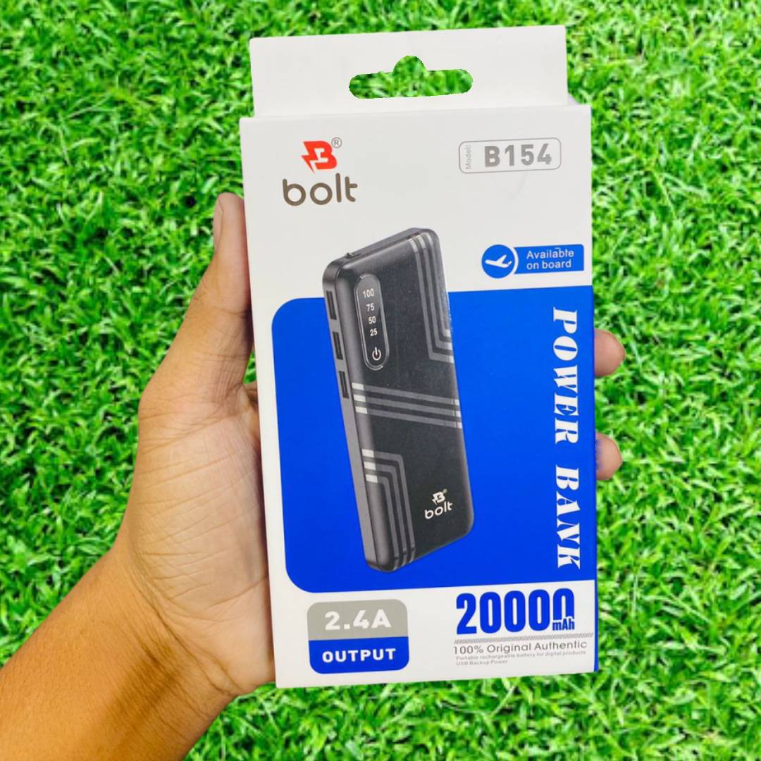 Bolt Power Bank 20000mAh Dual USB, Fast & Reliable Charging